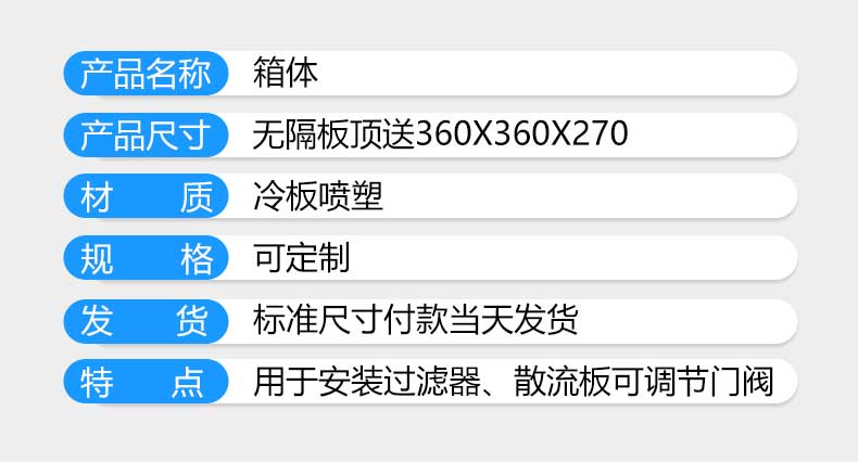 高效送風口四件套箱體參數(shù)